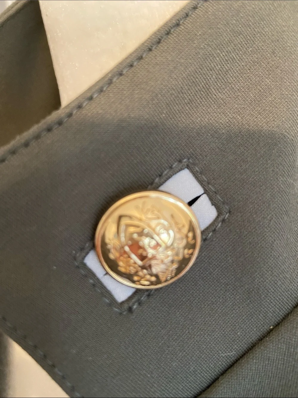 Joseph Ribkoff Olive Green Military-Style Jacket/Coat with Gold Buttons. Sz US6. - Picture 9 of 13